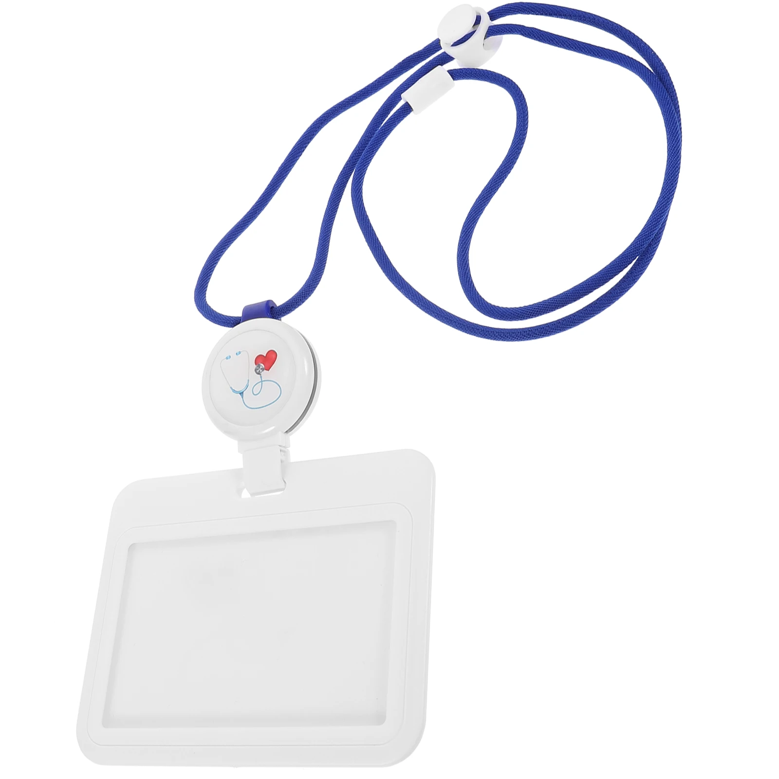 

1PC Lanyard Card Holder Hospital Staff ID Badge Retractable Cotton Rope Anti Scratch Clear Sleeve Extendable Key for Game