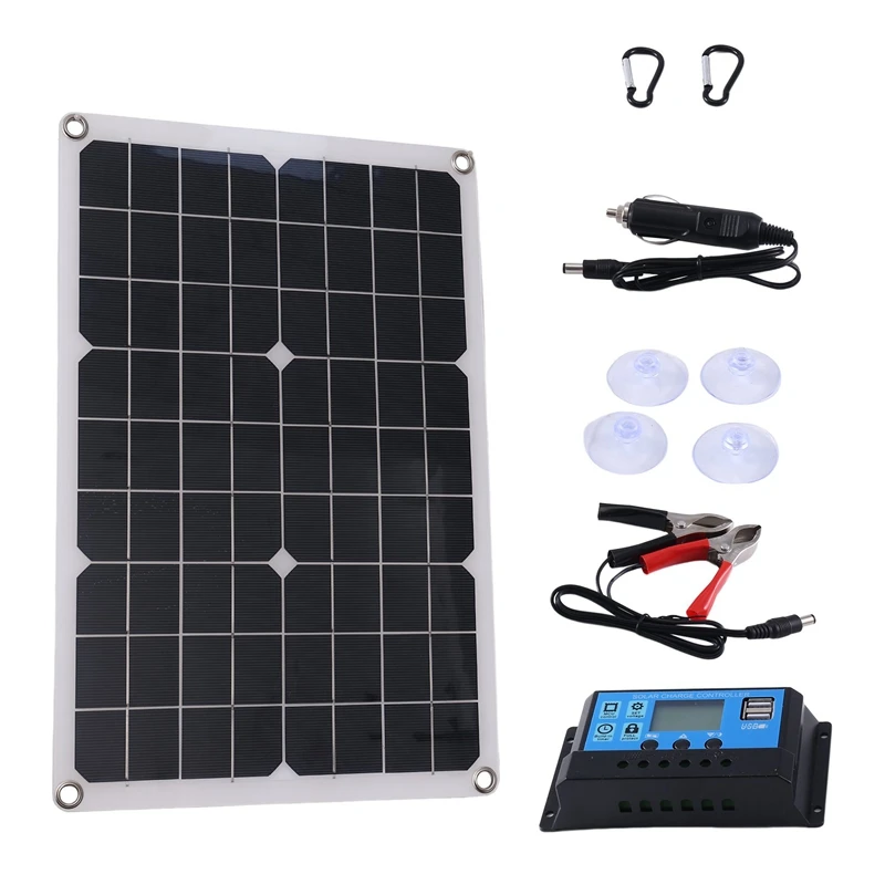 

Solar Panel Waterproof Dual DC USB Emergency Charging Outdoor Battery Charger For Yacht RV Car