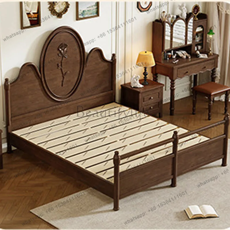 FG Luxury Bedroom Bed Wooden Storage Frame Floor Full Girls Design Simple Massage Bed Princess Sleeping Muebles Trendy Furniture