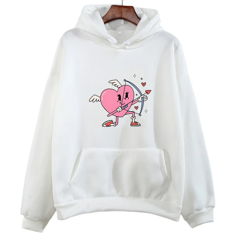 Self Love Heart with Bow Graphic Hoodie Female Lovely Hooded Clothing Autumn Winter Men/women Fleece Sweatshirts Causal Pullover