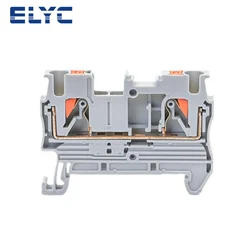 100PCS PT2.5 Push-In Termin Spring Plug Cable Screwless Electrical 2.5mm NS35 DIN Rail Terminal Block PT 2.5