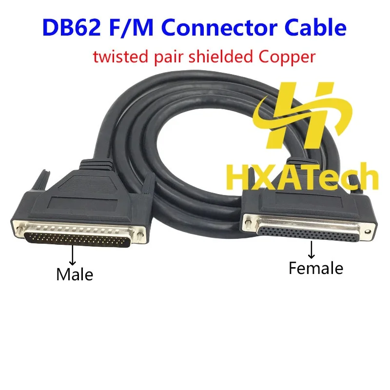 HXATech- High Quality Copper core DB62 male to female Connector Extension Cable 62-pin twisted pair Double shielded Data Cable