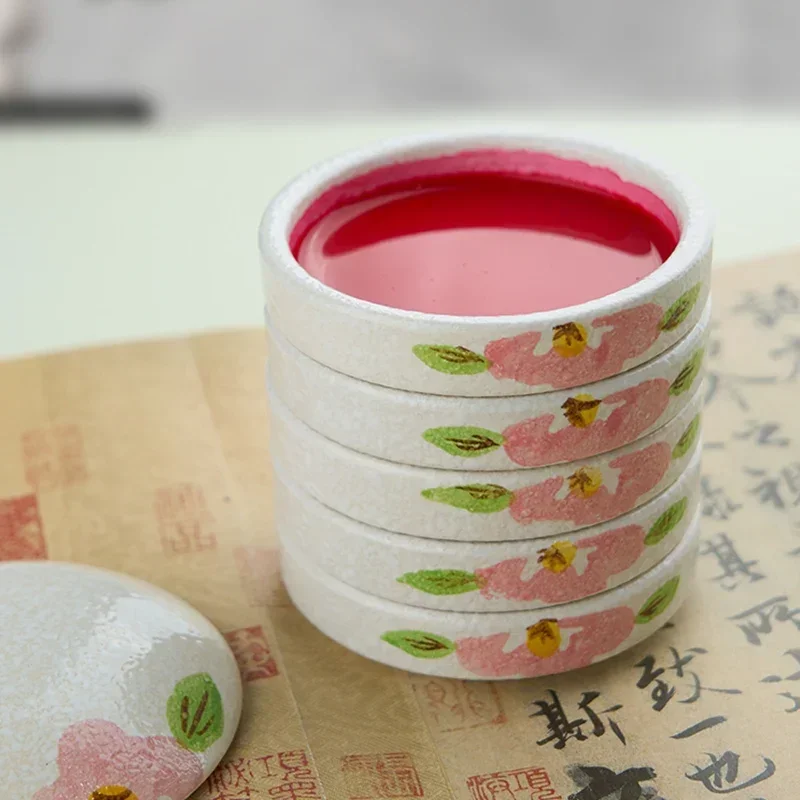 Ceramic Pallets Watercolor Paint Palette Five Layers with Cover Practical Art Oil Painting Tray Pigment Disc Colour Mixing Tray