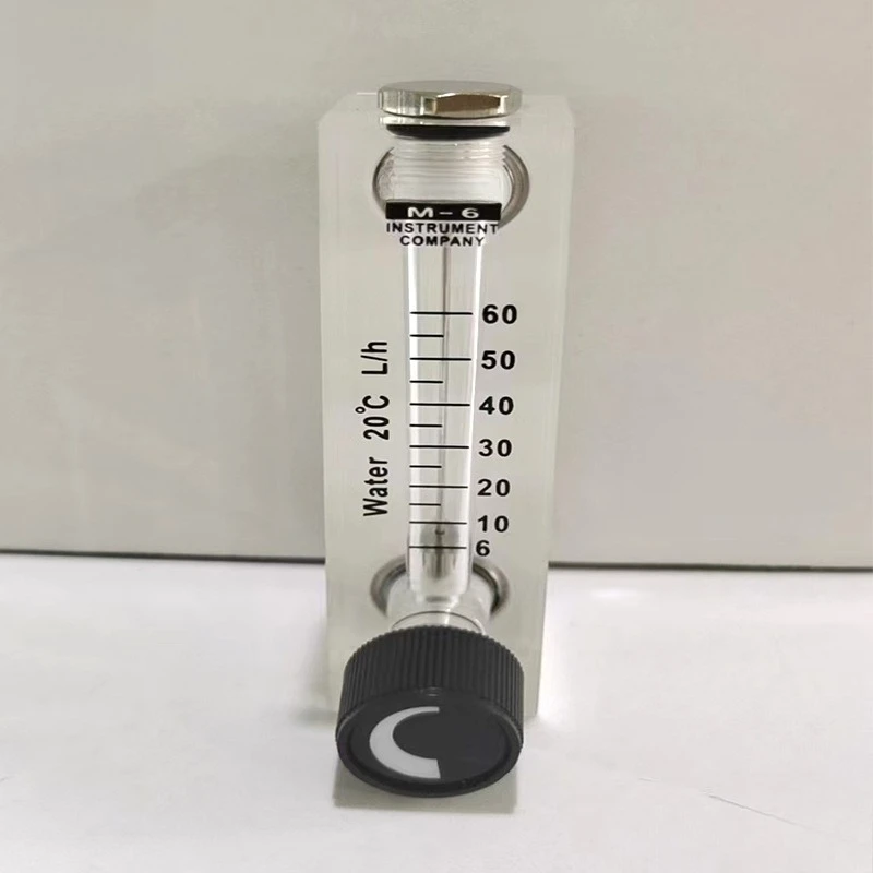 Glass gas flow meter, panel mounted regulator, fine tuning part with female thread for pipeline flow control system