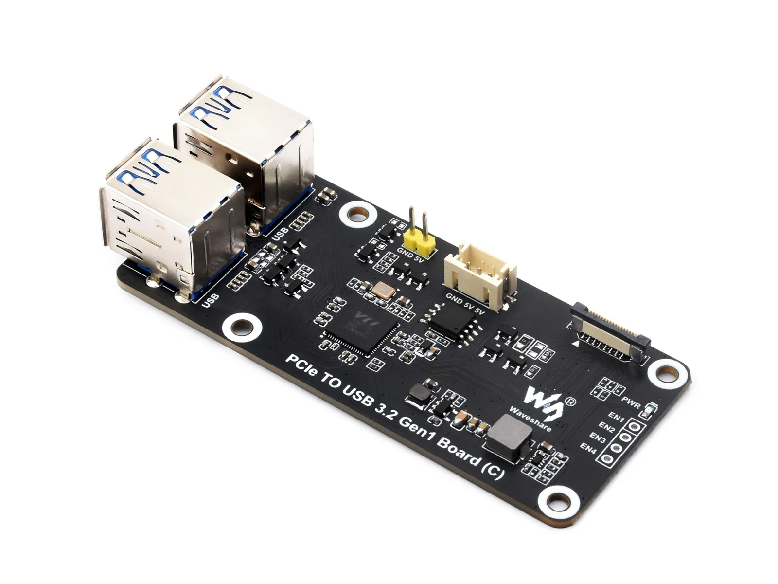 Imagem -03 - Placa Waveshare Pcie para Usb3.2 Gen1 de Canais c para Raspberry pi até Gbps sem Driver Adaptador Pcie Raspberry pi 5