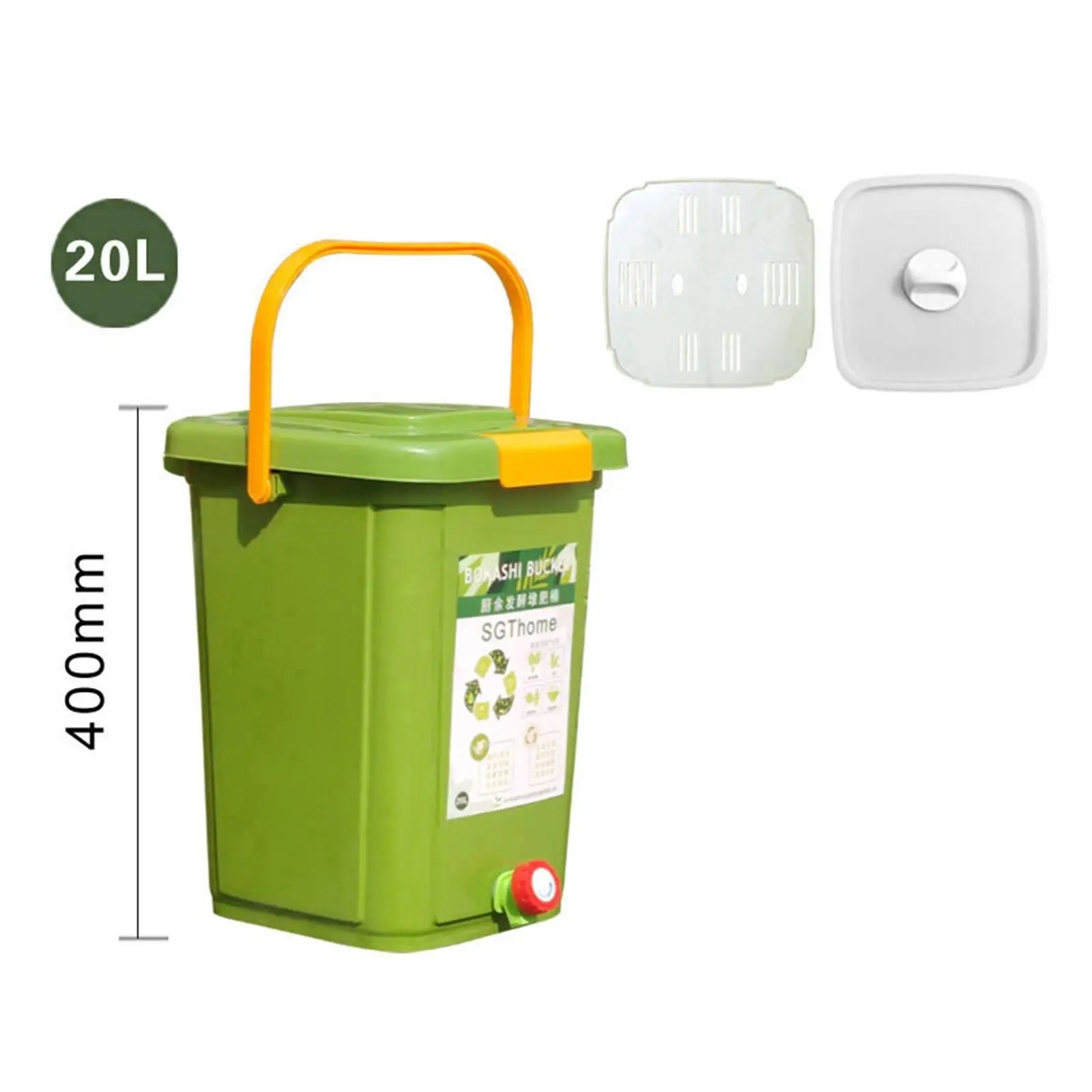 Picture 7: Countertop Compost Bin Sealed Portable Fermentation Barrel 20L Composting Bucket for Food Waste Farm Household Outdoor Kitchen