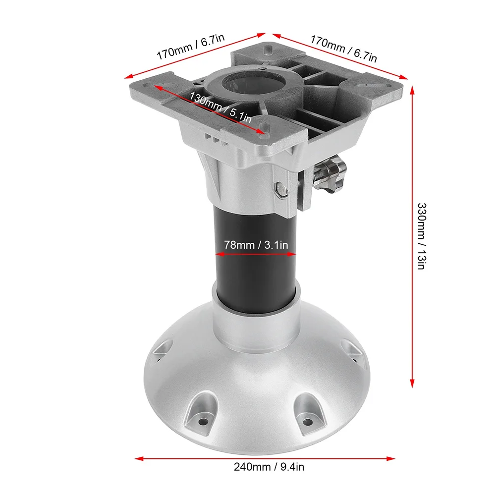 Boat Specific Seat Bases Anti Vibration Seat Captain Detachable Design 330mm Height For Locking Captain Chair