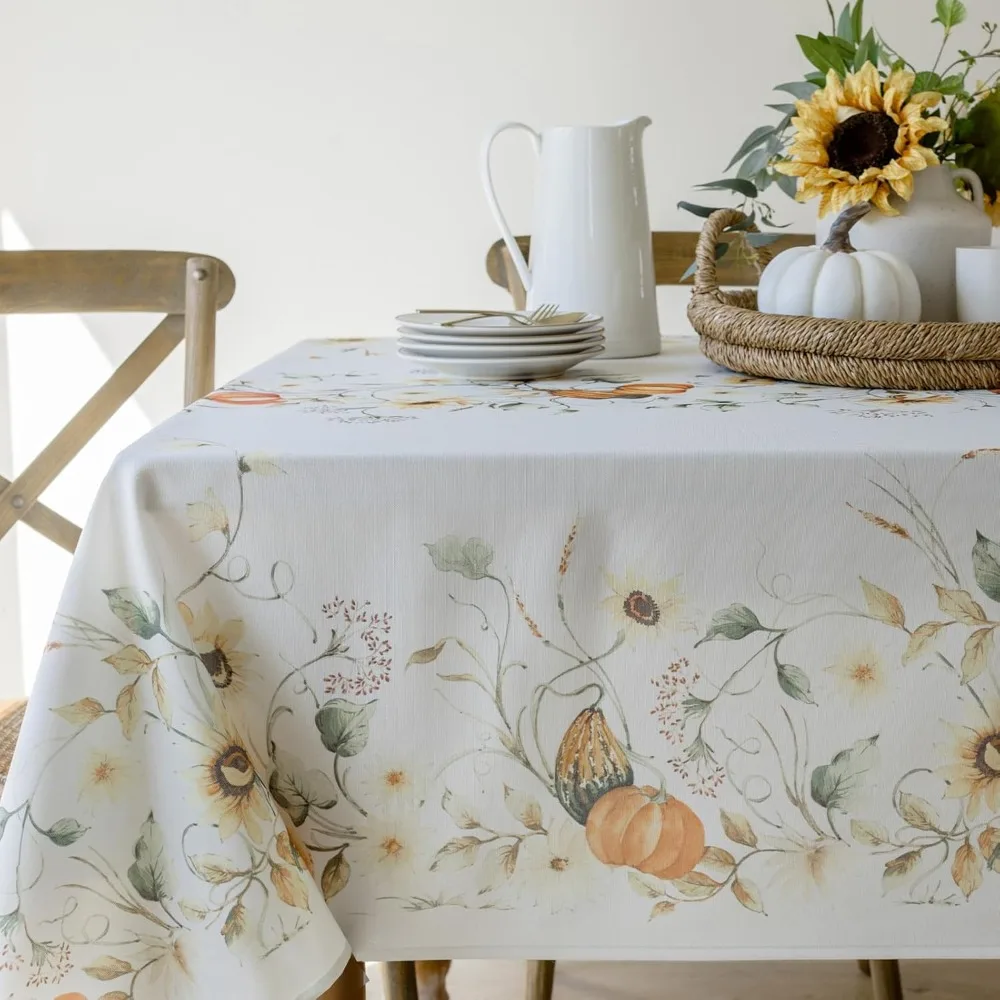 

Autumn Bounty Rectangular Tablecloth by Benson Mills for Fall, Harvest, and Thanksgiving Celebrations, 60x120 Inches