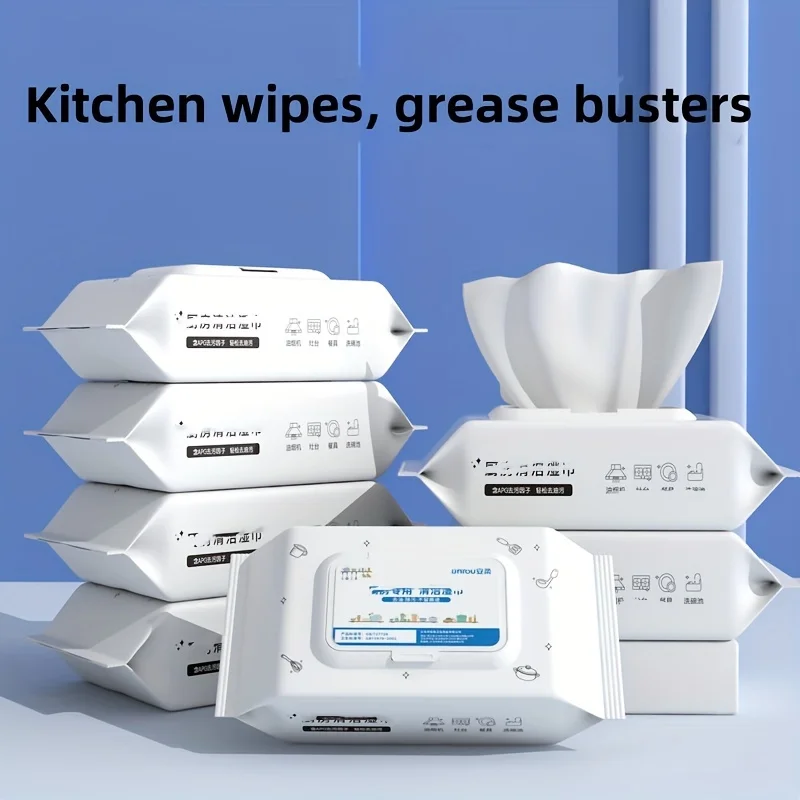 مناديل المطبخ المنزلية القوية لتنظيف الزيت، غطاء منشفة ورقية مبللة، حقيبة كبيرة نظيفة مع غطاء #1