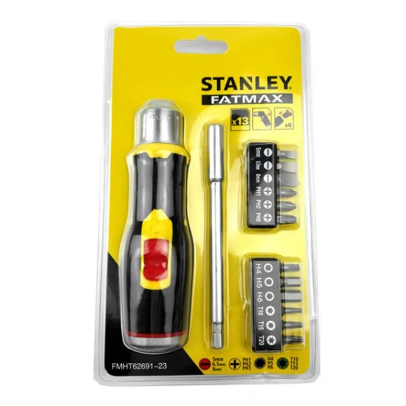 STANLEY FMHT62691-23 Fatmax 13-Piece Handle Bendable Ratchet Handle and Screw Head Set Hand Tool Sets