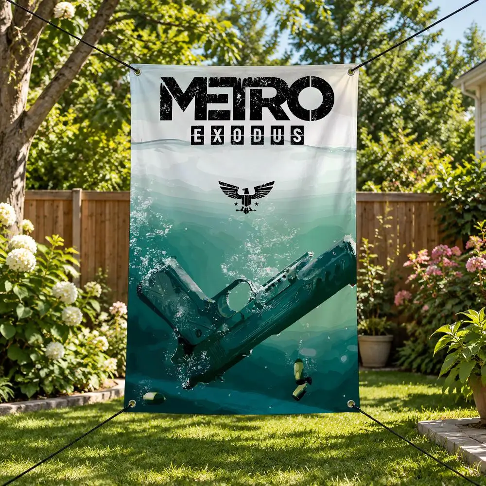 Game M-Metro Exodus Flags Vertical Wall Hanging for Bedroom Dorm Living Room Party Garage Camping