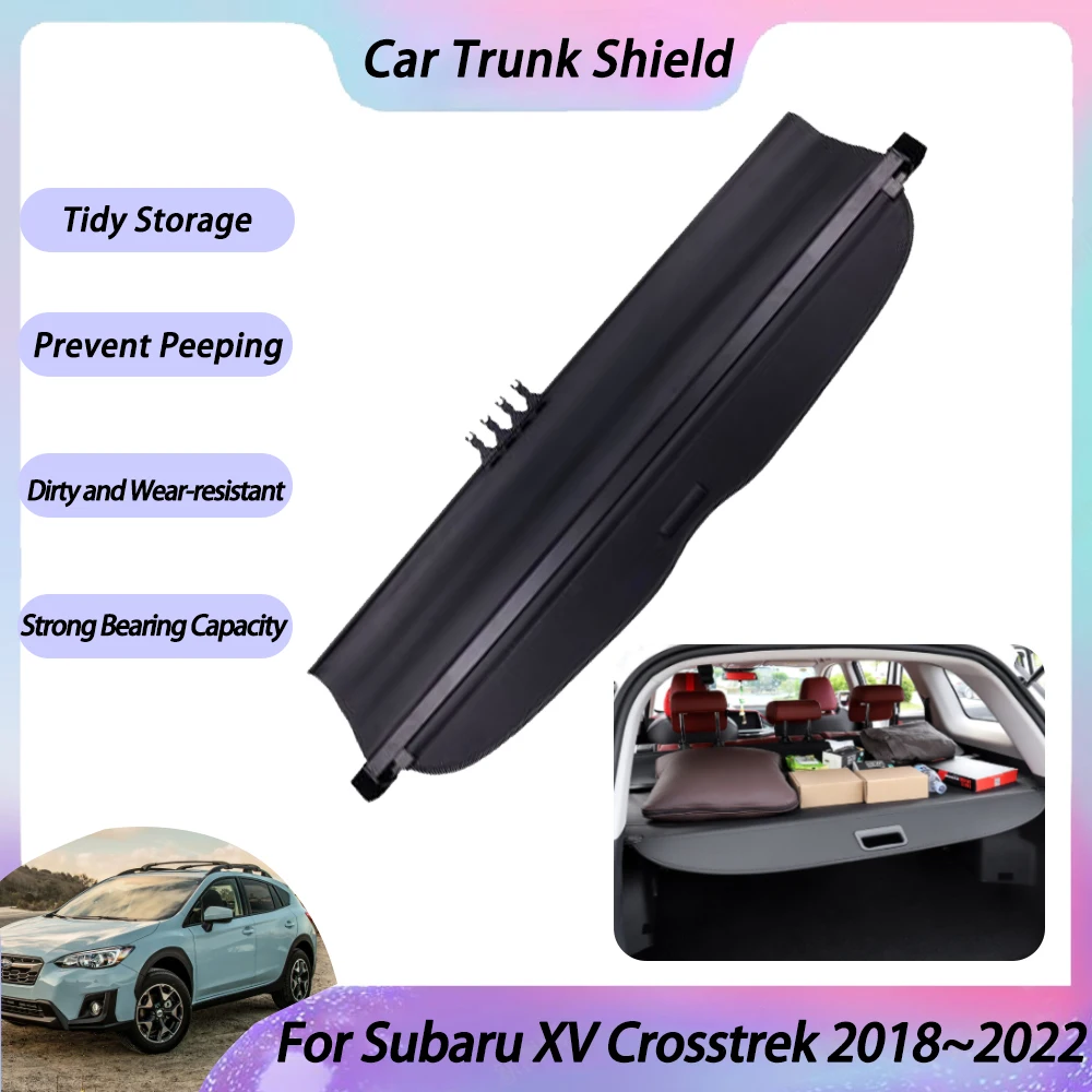 

Trunk Cargo Cover For Subaru XV Crosstrek 2018~2022 Car Accessories Rear Luggage Sorage Curtain Retractable Shielding Shade 2019