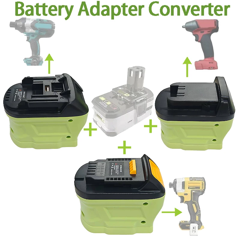 

RYB18MT RYB20DW RYB18MIL Battery Adapter Converts To for Makita/Dewalt/Milwaukee Power Tool for Ryobi Li-ion Ni-Cd/mAh Batteries