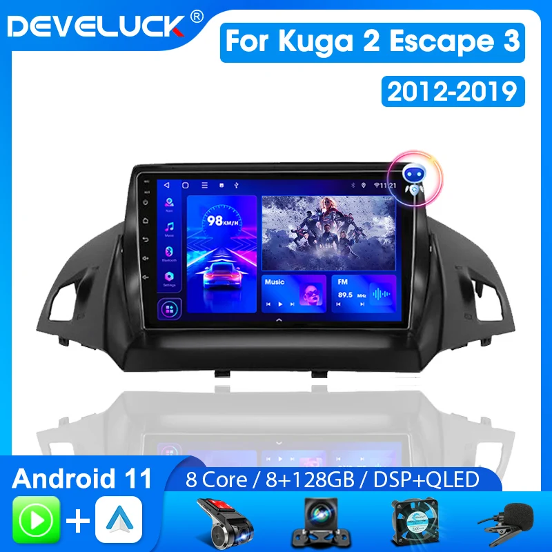 

Srnubi 2 Din Android автомобильное радио для Ford C-MAX Kuga 2 Escape 3 2012 - 2019 мультимедийный плеер навигация GPS Carplay головное устройство 4G