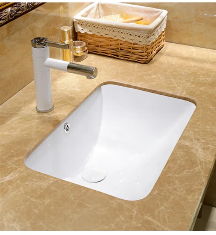 Embedded ceramic hand wash square home hotel bathroom washbasin washbasin