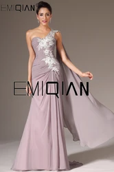 New Arrival One Shoulder Appliqued Chiffon Evening Dresses