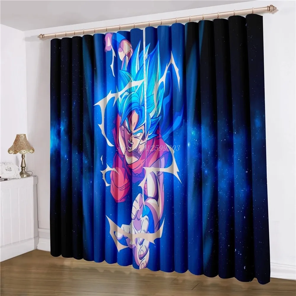 Lobb Son Goku Kakarotto Saiyan 3D Printed Blackout Curtain Home Decoration for Kids Adults Bedroom Livingroom Home Decor