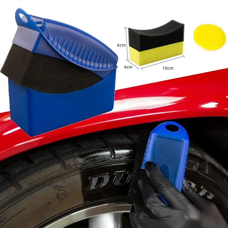 Car Wheel Polishing Cleaning Sponge Tire Brush Washing Tool with Cover Auto Wheel Waxing Detail Brushes car tools Accessories