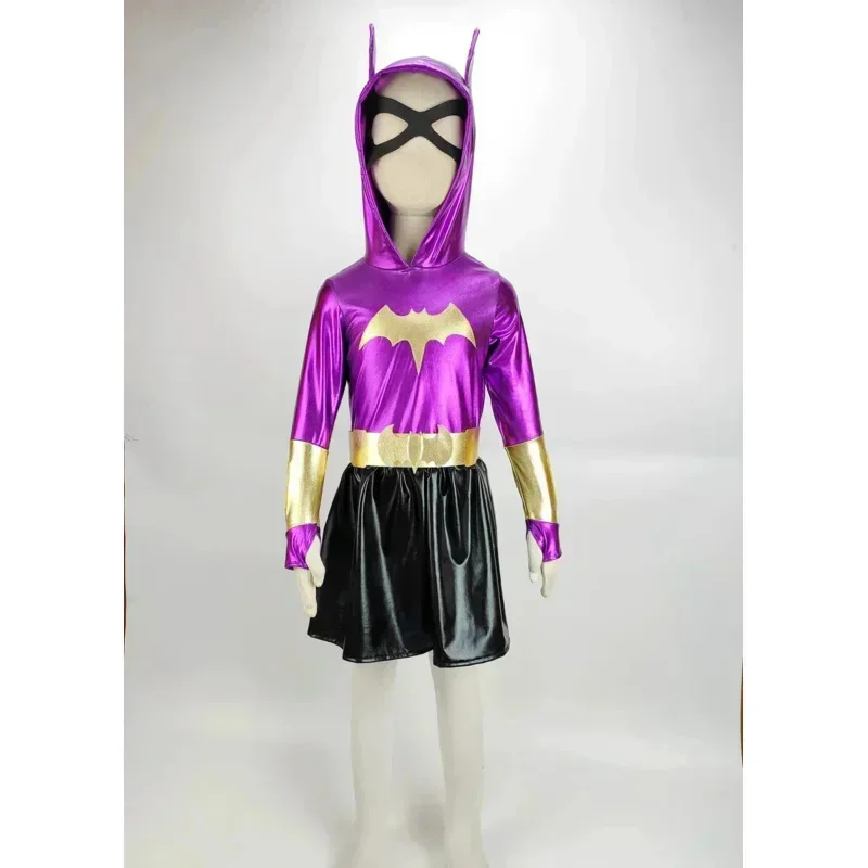 فستان بقلنسوة للفتيات الخارقات، أزياء باتجيرل التأثيرية للأطفال، فستان توتو للهالوين، فستان الحفلات من عمر 3 إلى 9 سنوات