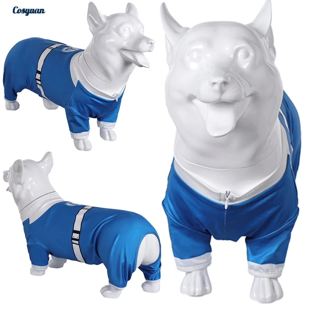 

2025 Movie 4 Pieces Fantastic Cosplay Susan Storm Dog Blue Pet Clothes Costume Halloween Carnival Disguise Suits For Dog Pet
