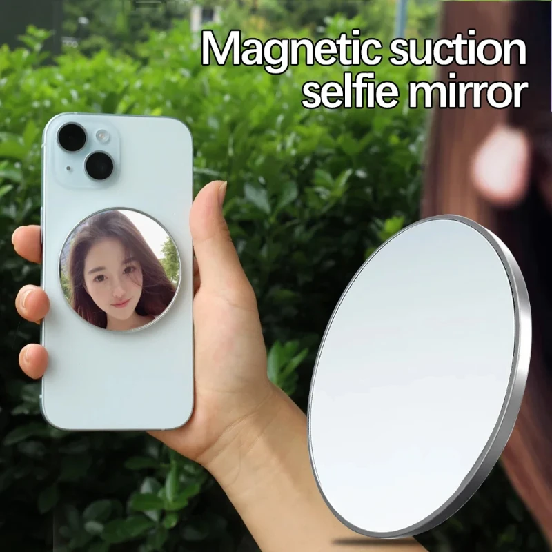 For Magsafe Magnetic Convex Mirror For iPhone Mobile Phone Beauty Mirror Video Selfie Vlog Magnetic Mirror for Streaming Selfie