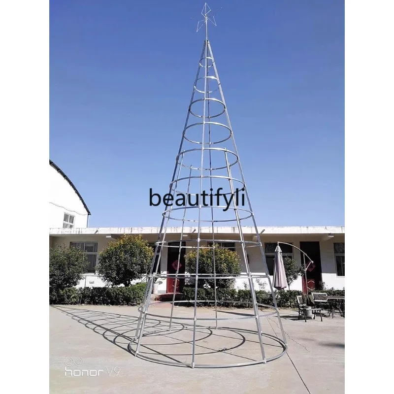 رف عاري كبير لشجرة عيد الميلاد 3-4-5 - 6-7-8 - 9 - 10 م زينة عيد الميلاد شجرة فولاذية خارجية #3