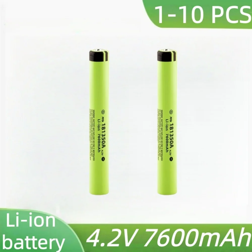 Latest Battery with a Large Capacity of 181350A and a Capacity of 7600mAh. Flashlight Battery, Rechargeable Lithium Battery 4.2V