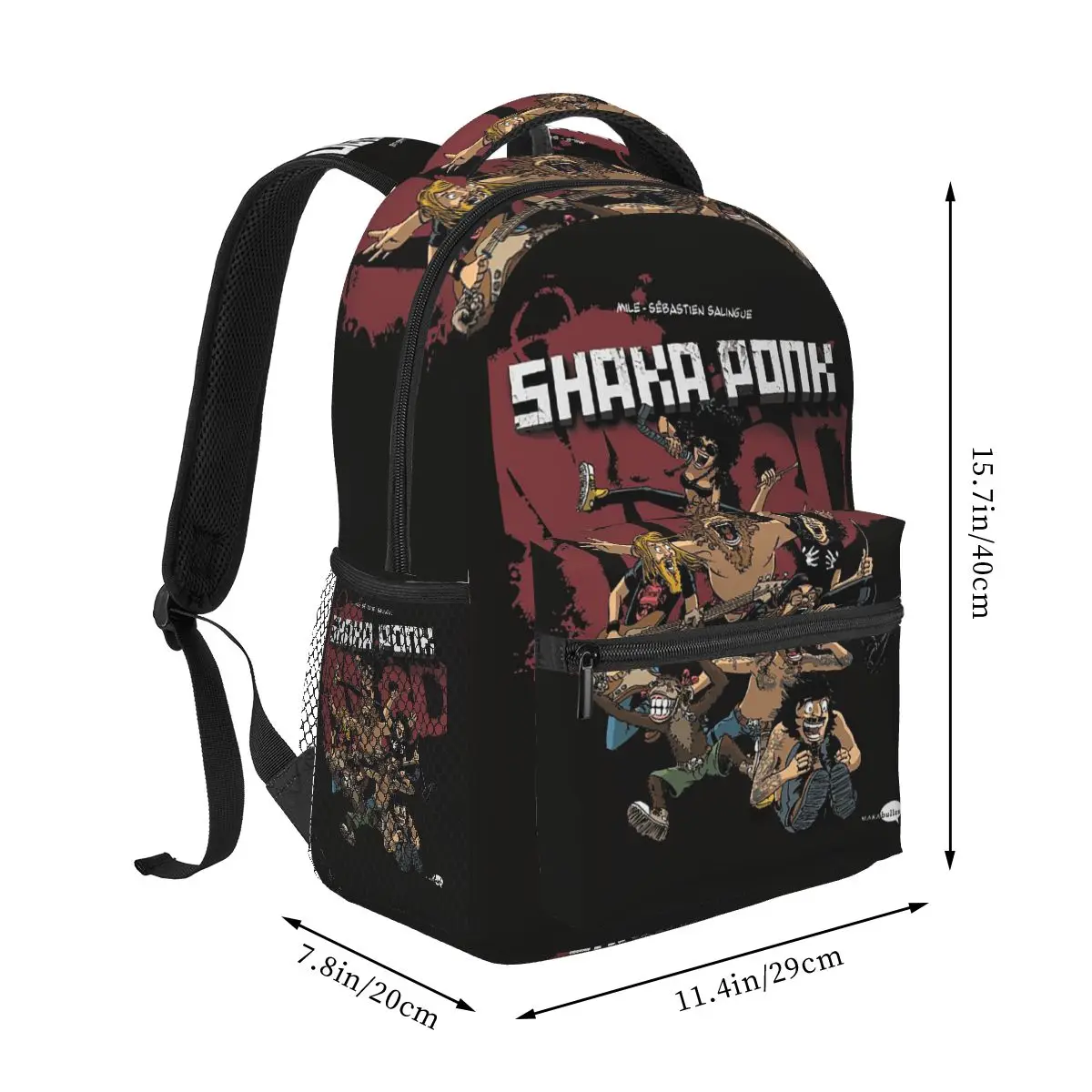 Band Shaka Ponk Pixel Ape Backpacks Boys Girls Bookbag Students School Bags Cartoon Kids Rucksack Shoulder Bag Large Capacity