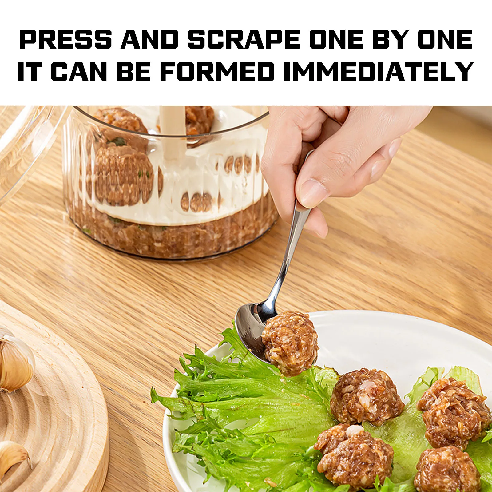 Quintuple Meatball Maker With Container, Creative Kitchen Meat Baller Maker Press Tool, Mince Storage Container With Lid