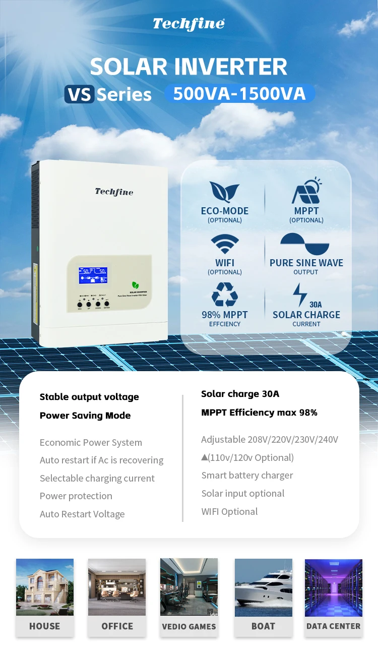 Casa usada 1.5kva 1.2kw 3kva 5kva 8kva 10kva 12.5kva 12vdc 24v 48v fora da rede inversor de energia solar 1500va 1200w inversor para casa