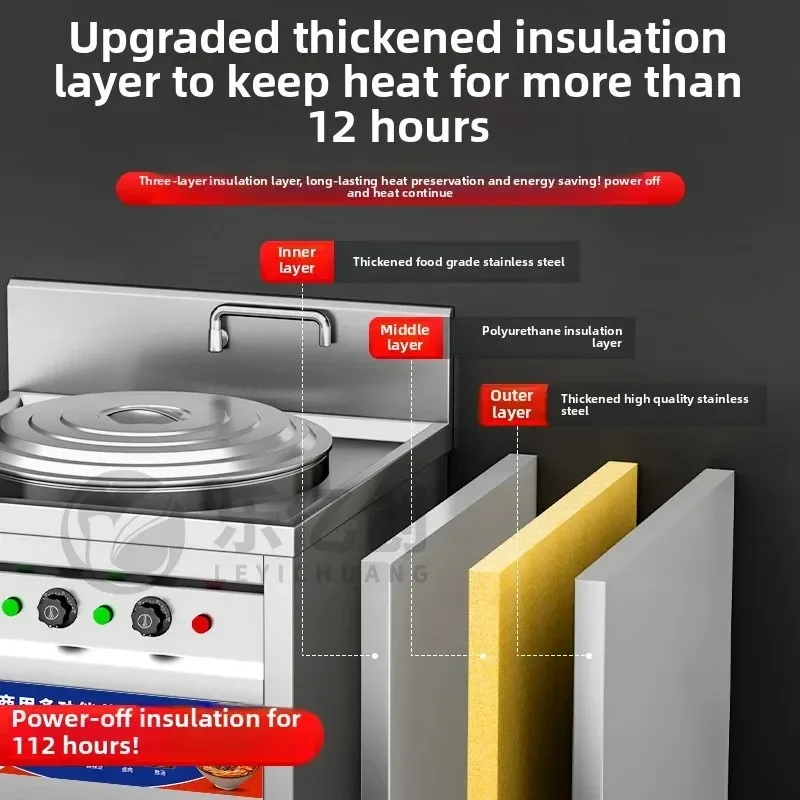 t-20  Noodle Cooking Furnace Commercial Noodle Cooking Bucket Electric Heating Square Multifunctional Gas Bottom Bucket