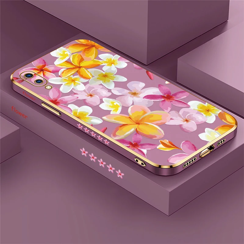 حافظة لهاتف Vivo Y22S Y27 Y28 Y50 Y51A Y30 Y31 2021 Y30 Y33S Y35 Y36 غطاء طباعة فاخر مقاوم للصدمات على شكل زهرة
