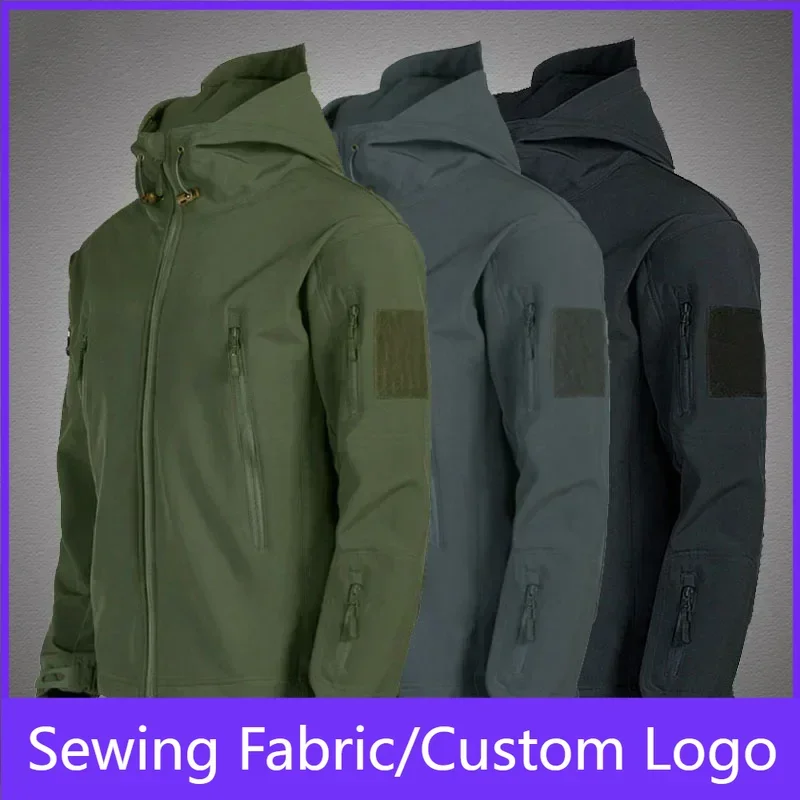Chaquetas militares de piel de tiburón con concha suave para hombre, chaqueta táctica impermeable a prueba de viento, chaquetas de combate del ejército, abrigos Bomber con capucha para hombre