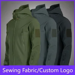 Military Shark Skin Soft Shell Jackets Men Tactical Windproof Waterproof Jacket Men Army Combat Jackets Mens Hooded Bomber Coats