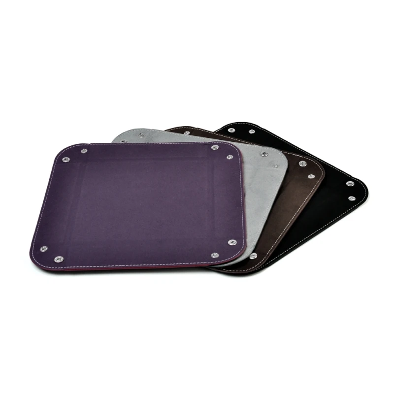 Oirlv Leather Tray Jewelry Organizer Desktop Storage Tray For Jewelry Lipstick Keys Leather Cosmetic Box Foldable Leather Tray