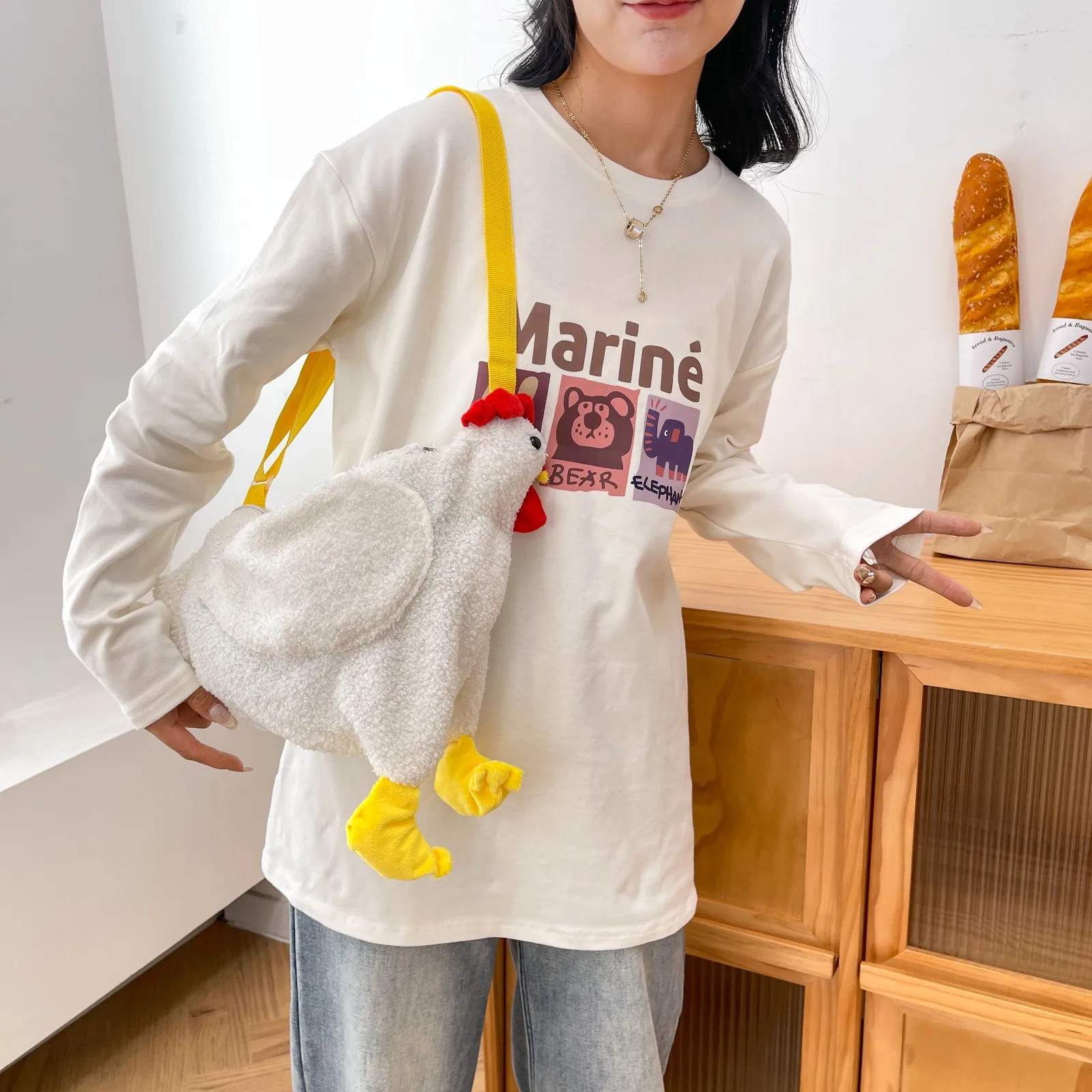 Women Ladies Cute Chicken Mini Chain Bag Shoulder Crossbody Bag Tote Handbag Messenger Luxury Handbags Women Bags view 5