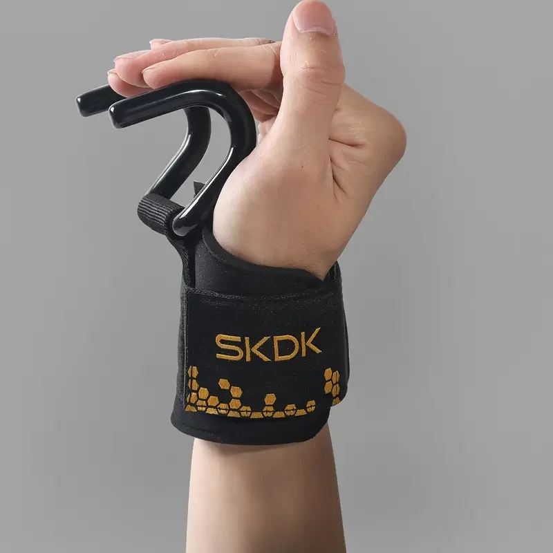 Lifting Hooks, Padded Adjustable Neoprene Wristband With Hook, Non-slip Heavy Duty Coated Steel For Weight Lifting