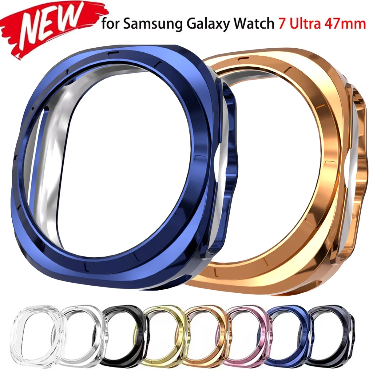 Hülle für Samsung Galaxy Watch 7 Ultra 47 mm Smartwatch-Abdeckung, weiche TPU-Stoßstange, Schutzhülle für Galaxy 7 Ultra 47 mm, Zubehör