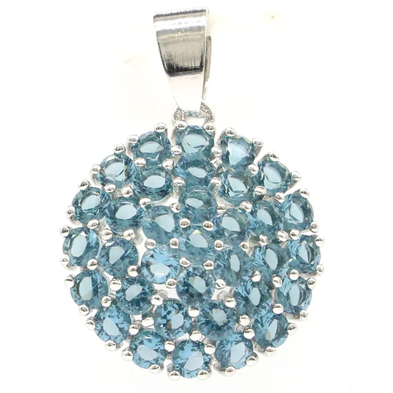 29x20mm Highly Recommend London Blue Topaz Blue Turquoise Jewelry For Woman's Silver Pendant