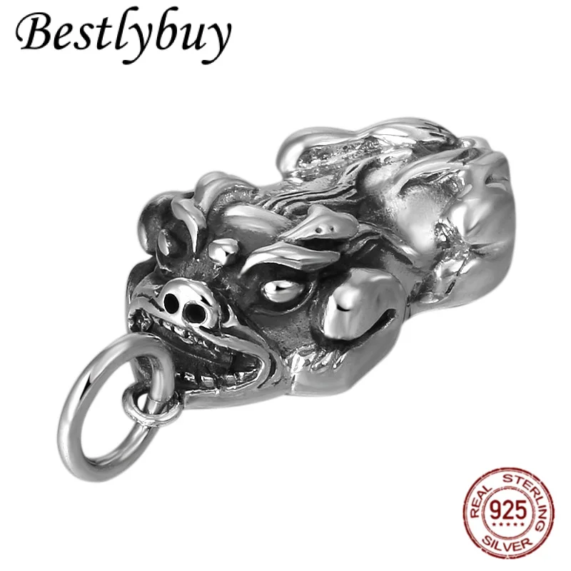 

new Retro 925 Sterling Silver Jewelry Personalized Thai Silver Lucky Pixiu Men's And Women's Pendant