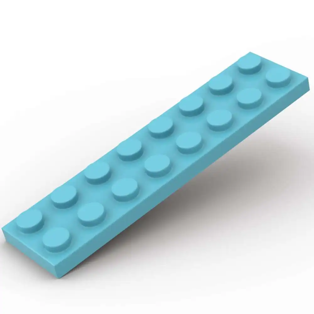 Moc 10 pçs peças 3034 placa 2x8 placa blocos de construção conjunto casa castelo tijolos partícula quebra-cabeça brinquedos diy crianças presentes aniversário