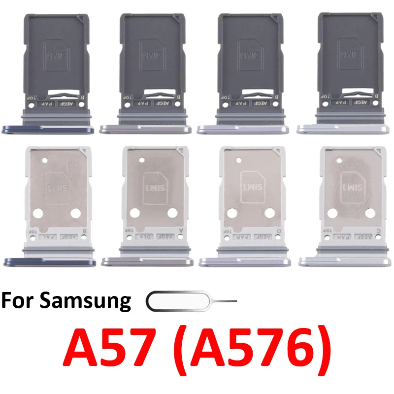 For Samsung Galaxy A57 5G A576 A576B Phone New SIM Tray Chip Card Slot Drawer Holder Pocket Parts With Pin Navy Blue Grey