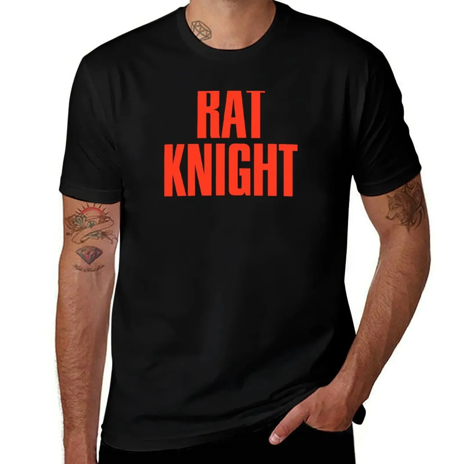 Rat Knight Logo T-Shirt vintage graphic tee anime heavy weight t shirts for men