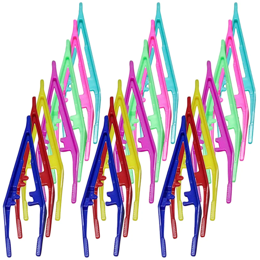 30Pcs Plastic Tweezers Ergonomic Design Eyebrow Shaper Set Fine Hair Grip Women Makeup Supplies Trimming Supplies