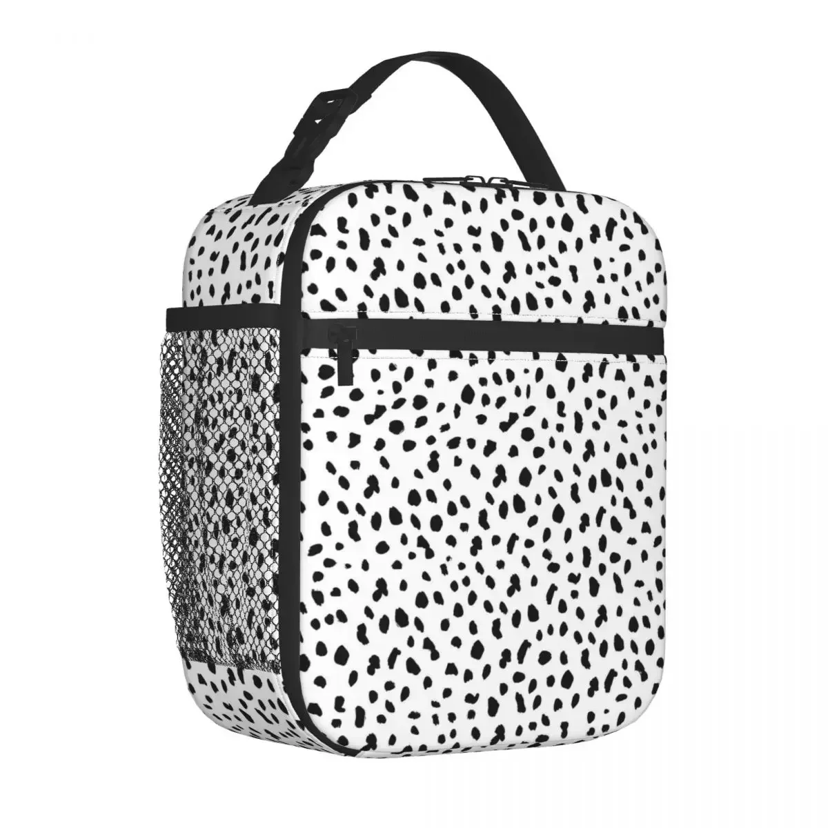 

Dalmatian Dog Lunch Bag For Children Black and White Designer Lunch Box School Cooler Bag Portable Oxford Thermal Tote Handbags