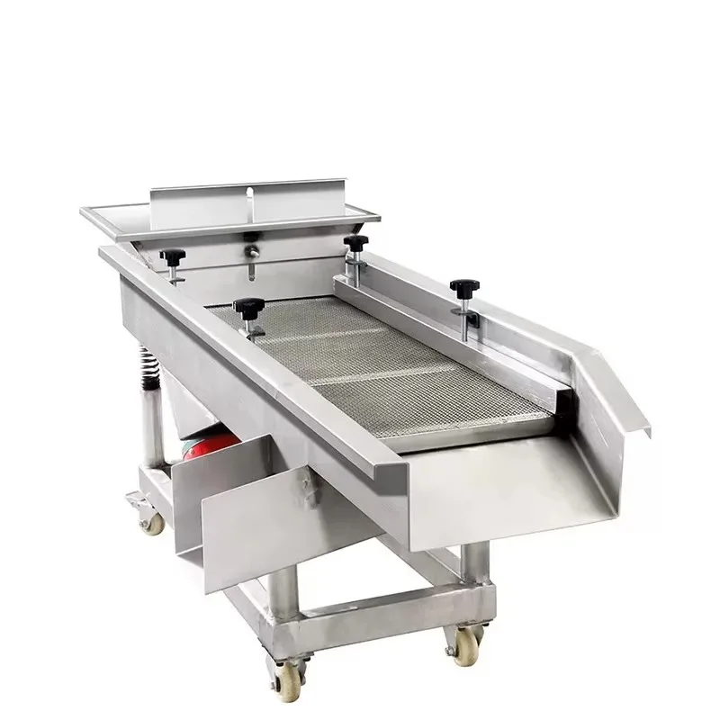 New High Productivity Small Stainless Steel Food Linear Vibration Sieve Screen Machine for Separating Beans Sugar Flour