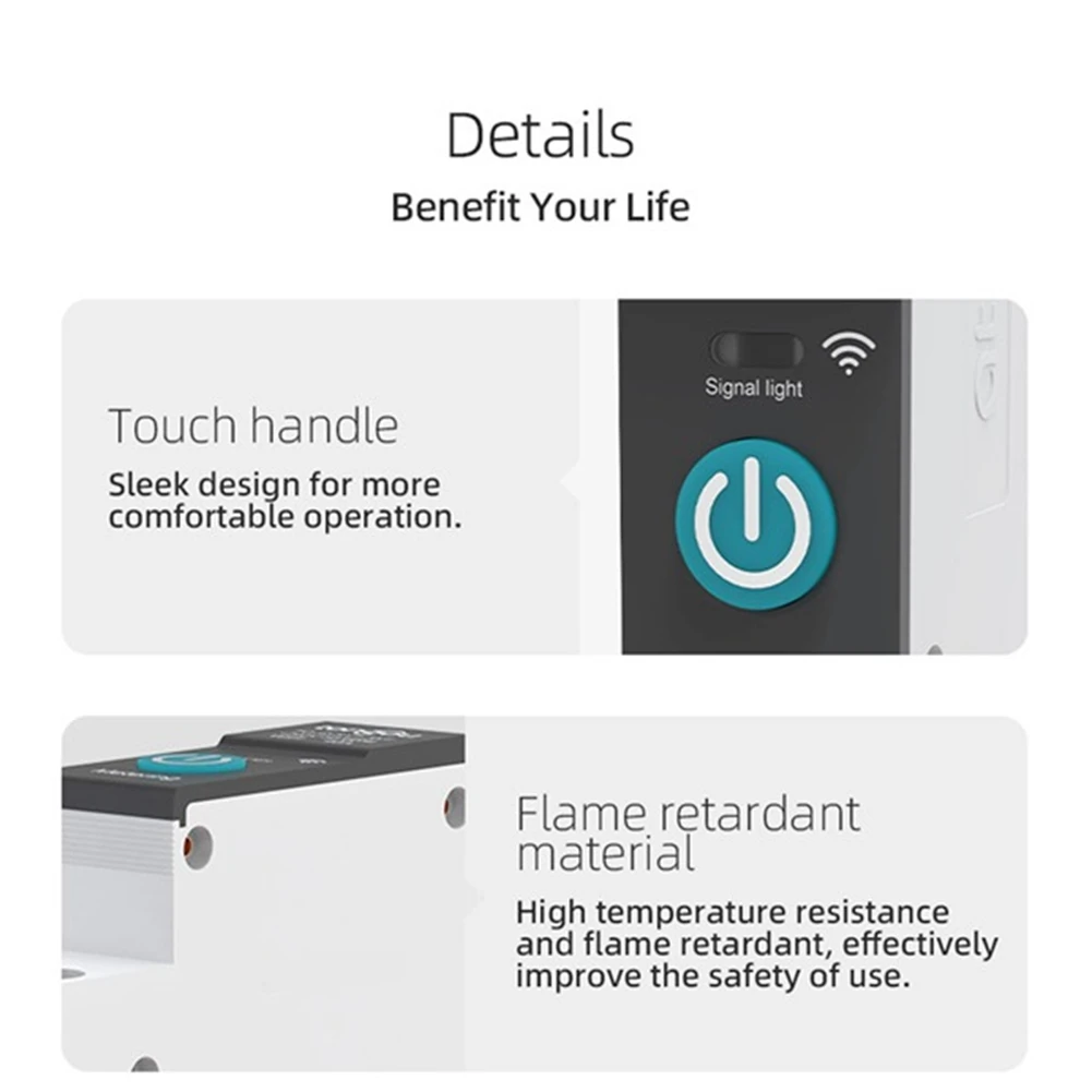 أفضل العروض TUYA WIFI قطاع دارة 1P DIN قواطع السكك الحديدية للمنزل الذكي مفتاح التحكم عن بعد اللاسلكي (أسود مع القياس 63A)