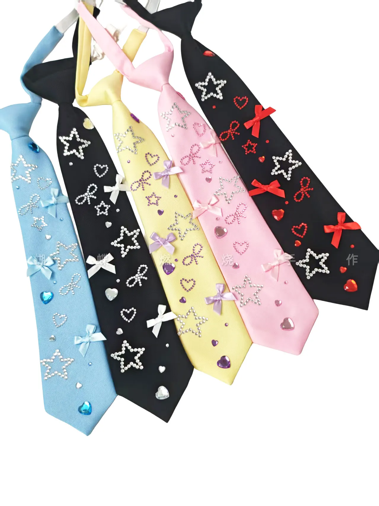 

Tie Y2K Millennial Retro Style Necktie Colorful Personality Wear Cute Necktie Pink Blue Black Red Wear Diamond Cool Ties