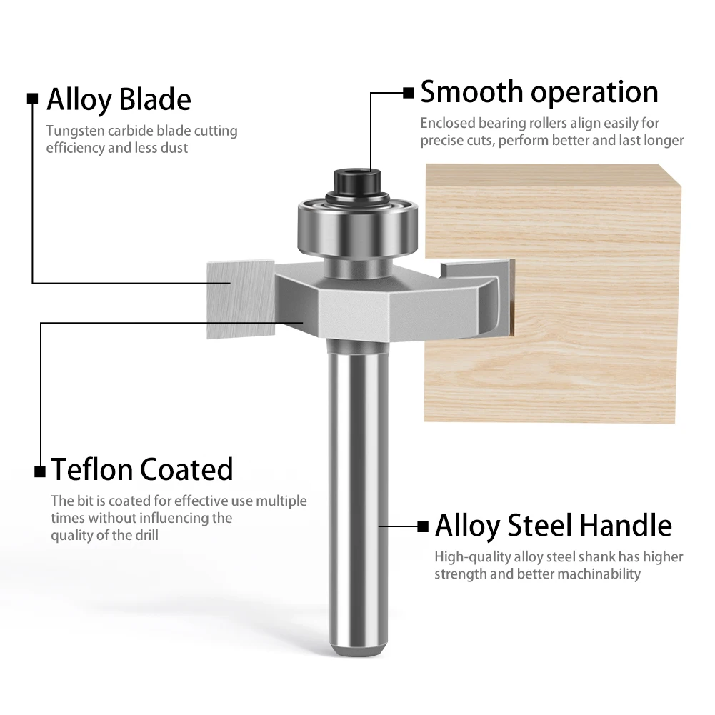 1/4inch 1/2inch Shank T-Sloting Biscuit Joint Slot Cutter Jointing Slotting Router Bit 2-15mm Height Milling Cutter Woodworking