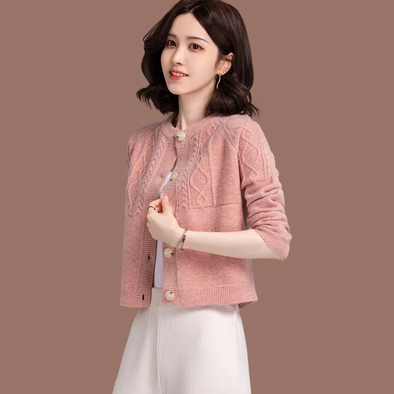 

Autumn Winter Women Foreign Style Knitted Sweater New With High Waisted Small Knitted Cardigan Sweater Matching Skirt, Jacket